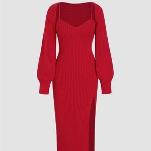 Red knit dress